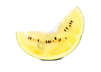 切片黄西瓜水果种子小吃浆果绿色农业热带黑色黄色食物图片