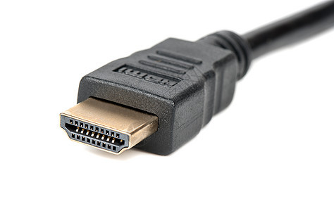 HDMI 电缆外设连接器黑色绳索金属导体网络数据标准白色图片