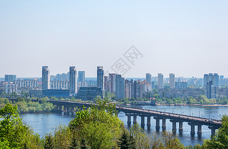 基辅帕顿桥街道建筑学天空运输天际天线左岸银行景观全景图片