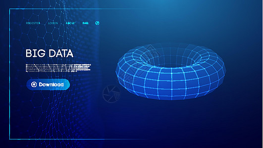 托鲁斯科技链路 几何背景大数据 矢量视角网格数字网络 未来抽象艺术活力圆环几何学科学场地框架戒指标识电磁粒子图片