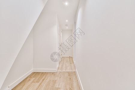带门灯的窄走廊辉光公寓通道房子住宿地面木材出口风格装饰图片