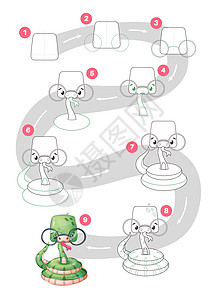 可爱动物蛇的卡通人物图片