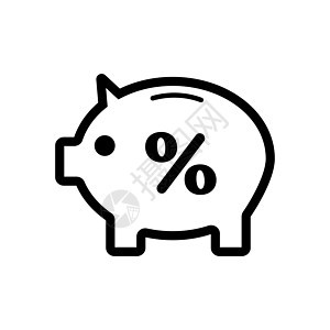 标有百分数的猪肉银行 矢量图片