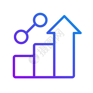 商业增长像素完美梯度线性矢量图标图片