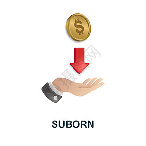在 3d 中的 Suborn 图标 来自腐败收藏的彩色插图 用于网页设计 模板 信息图表等的创意 Suborn 图标图片