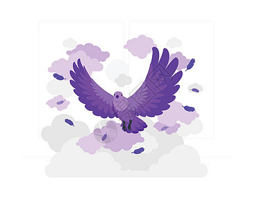 紫色飞鸟平板设计图片
