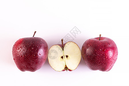 白色背景上的红苹果大红苹果饮食农业水果红色节食甜点果汁小路植物女王图片
