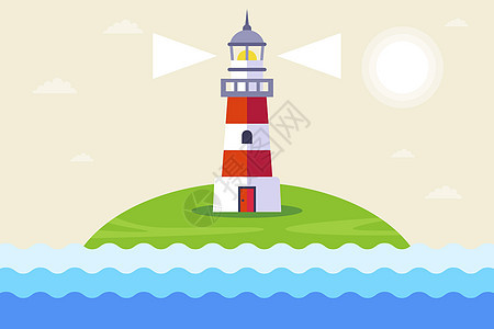 在岛上建造一个工作灯塔 以保证船舶的安全图片