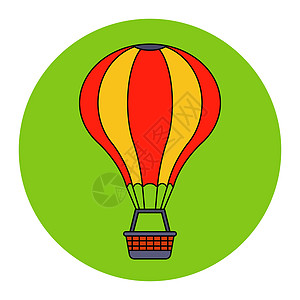 热气球的吸引力将升到空气中 快乐的空中飞翔会升入天空土壤运动卡通片插图女性飞行领土篮子运输城市图片