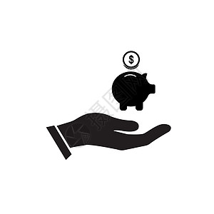 亲手支持小猪银行概念银行业务背景图片