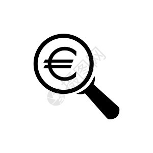在放大镜下的欧元符号 欧元符号 货币图标 商业背景 货币概念 欧盟图片