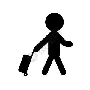 一个人拿着手提箱走 携带行李 向量图片