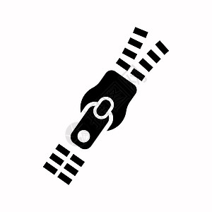时态平面设计中的 Zipper 图标 矢量插图 衣服拉链孤立图标图片
