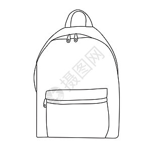 背包 书包 学校袋 白背景孤立的矢量插图图片