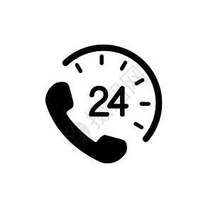 24 7 服务每周 7 天 每天 24 小时开放图标 商店支持标志符号标志按钮 矢量插画图像 孤立在白色背景上图片