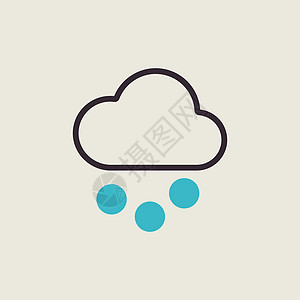 云与雪粒矢量图标 天气信号粮食天空按钮季节粒状蓝色插图灰尘气象预报图片