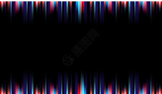 黑色背景上抽象的充满活力的条纹照明垂直线蓝色和红色图片