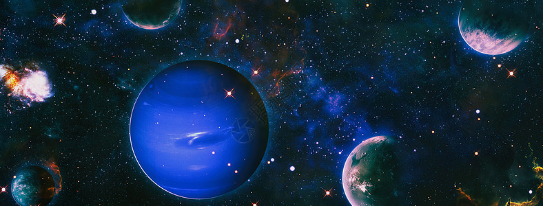 行星 恒星和星系的空间场景 深空的螺旋星系 自由空间中行星和星系的恒星 这张图片的元素由 NASA 提供蓝色墙纸绘画气体星云科学图片