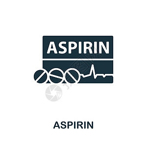 Aspirin 图标 用于模板 网络设计和信息图的单色简单过敏图标粉末中风瓶子治疗糖浆凝胶疼痛插图药品止痛药图片