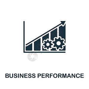业务绩效图标 用于模板 网页设计和信息图形的单色简单业务管理图标中风力量生长进步网络图表引擎金融数据酒吧图片