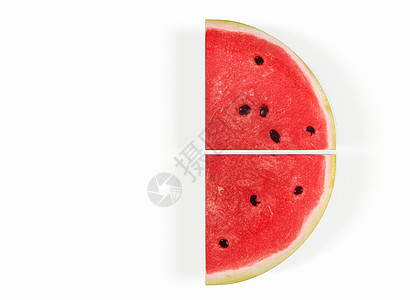 白色背景的西瓜密室 3D水果植物食物饮食插图小吃渲染种子3d三角形图片