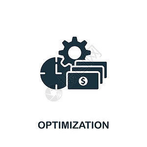 优化图标 单色简单线条数据科学图标 用于模板 网络设计和信息资料图等插图金融车轮功效手术生产实施研究标识技术背景图片