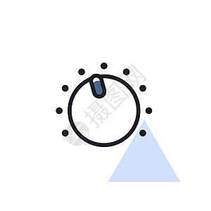 音量旋钮矢量平面 ico控制板插图旋转按钮控制金属技术放大器圆形界面图片