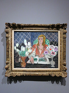 安妮丽丝 白郁金香和Anemones-由亨利·马蒂斯绘画图片