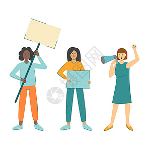 国际女性抗议概念矢量说明国际妇女抗议概念图片