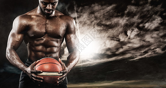 美式足球运动员的肖像 一个球篮球选手 适合穿运动服的年轻球员玩家工作室团队竞赛力量白色男人健康身体黑色图片