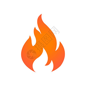 火焰 在白色背景上的抽象风格的红色火焰 平火 现代艺术隔离图形 消防标志 矢量插图插画