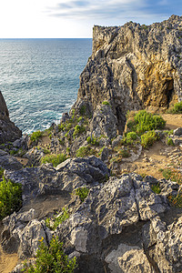 a 西班牙石灰石风景环境海洋气孔野生动物海岸喷泉场景生态图片