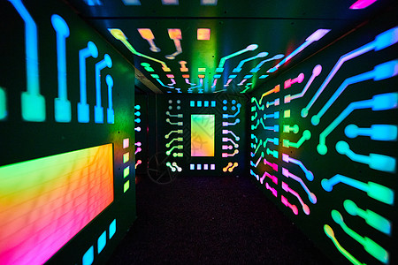 彩虹电脑灯小隧道;图片