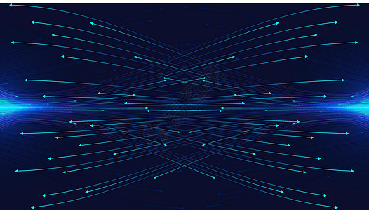 抽象的动态波箭头电线在深蓝色背景上传递连接图片