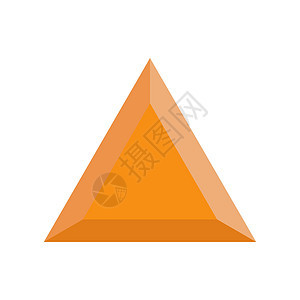 白色背景上的橙色宝石矢量图标图片