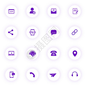 通信紫色矢量图标Name手机邮件网站应用电话电脑阴影网络插图笔记本图片