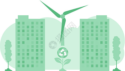 绿色能源背景 生态学和零废物的概念 矢量趋势说明 等等图片