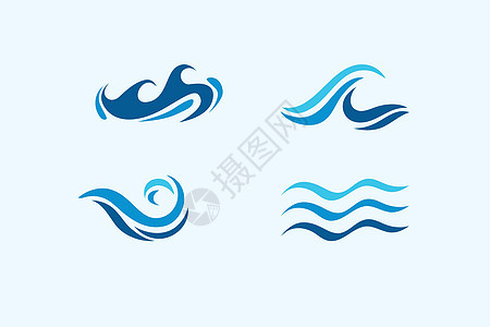 波浪海水设计标志 简单元素 矢量插图商业斑点公司冲浪波纹液体标识框架运动收藏图片
