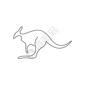 Kangaroo 图标标志标识设计插图模板小袋尾巴黑色动物群婴儿动物园棕色小袋鼠毛皮旅行图片