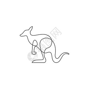 Kangaroo 图标标志标识设计插图模板毛皮动物园动物群动物艺术荒野尾巴小袋野生动物黑色图片