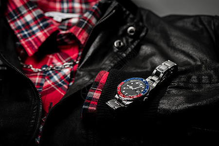 正规奢侈品男子手表和蓝红贝泽配饰蓝色品牌奢华口径手腕金属拨号裙子时间图片