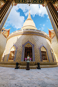 泰国曼谷的寺庙 曼谷有金塔的美丽的寺庙地标宝塔大理石奢华天际景观宗教雕像旅行游客图片