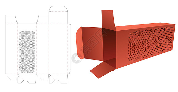 长边框 内有已保存窗口的死切剪切模板和 3D 模型图片