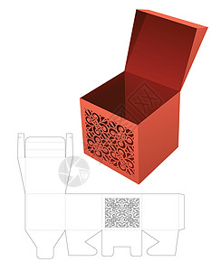 带有已保存窗口死切模板和 3D 模型的顶端翻转框图片