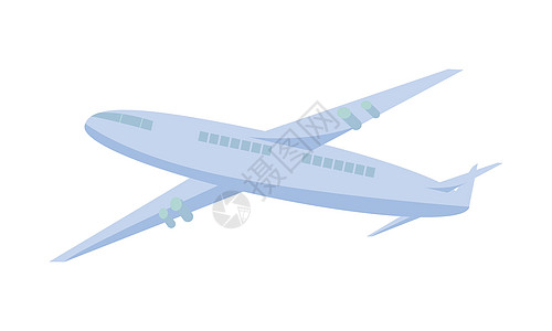 客机飞行半平面彩色矢量物体图片