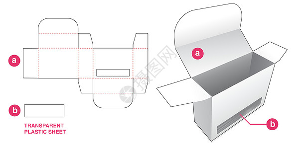 带有窗口和透明塑料薄纸的短框剪切模板图片