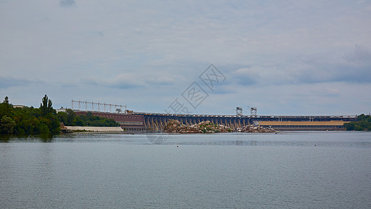 Zaporozhye的水电站 Dnipro河上的水电站商业障碍建筑流动技术工程边界活力建筑学电气图片