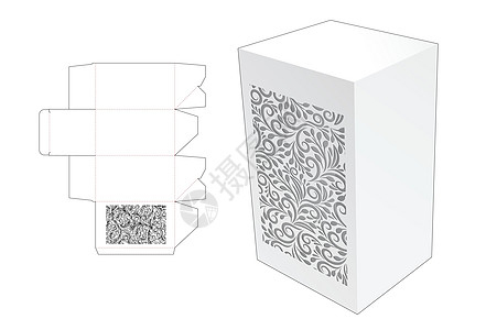 保存盒死切模板和 3D 模型产品卡片展示推介会盒子枕头糖果模切零售纸板图片