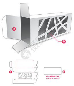 带有抽象窗口和透明的塑料布的长边框 以及透明塑料板切死模板图片