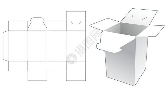 装有锁定点的包装框切除断分模板图片
